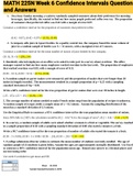 Exam &lpar;elaborations&rpar; MATH 225N Week 6 Confidence Intervals Questions And Answers 