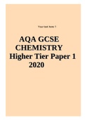 AQA GCSE CHEMISTRY Higher Tier Paper 1 2020 QUESTION PAPERAQA GCSE CHEMISTRY 8462/1H Paper 1 Higher Tier Mark Scheme June 2020 Version: 1.0 Final Mark Scheme