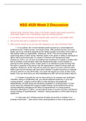 NSG 4029 Week 2 Discussion