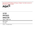 AQA GCSE PHYSICS8463&sol;2H Paper 2 Higher Tier Mark scheme1&period;0 Final Mark Scheme 2020