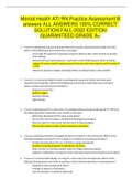 Mental Health ATI RN Practice Assessment B answers ALL ANSWERS 100% CORRECT SOLUTION FALL-2022 EDITION GUARANTEED GRADE A+