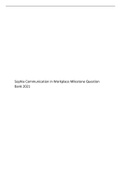 Sophia Communication in Workplace Milestone Question Bank 2021