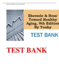 Ebersole and Hess' Toward Healthy Aging, 9th Edition by Touhy Test Bank 