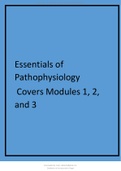 Essentials of Pathophysiology Covers Modules 1, 2, and 3 EXAM REVIEW.