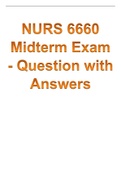 NURS 6660 Midterm Exam - Question with Answers