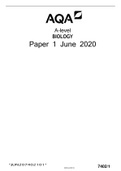 AQA A LEVEL BIOLOGY 2020 PAPER 1 QP