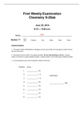 Organic Chemistry (CHEM 2211) Practice Exam #1 Key