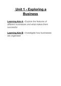 BTEC L3 - Business Unit 1 Coursework