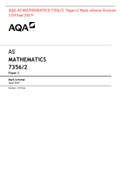 AQA AS MATHEMATICS 7356&sol;2  Paper 2 Mark scheme Version 1&period;0 Final 2019