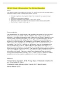 NR 451 Week 2 Discussion&comma; The Clinical Question
