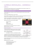 Notities lessen Danneels - lumbale wervelzuil