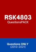 RSK4803 - Exam Questions PACK (2013-2021)