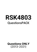RSK4803 - Exam Questions PACK (2013-2021) 