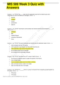MIS 589 Week 3 Quiz with Answers &vert; GRADED A