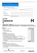 GCSE CHEMISTR Y Higher Tier Paper 2 Wednesday 10 June 2020 