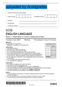 GCSE ENGLISH LANGUAGE Paper 1 Explorations in creative reading and writing