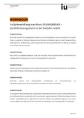 Workbookaufgabe Qualitätsmanagement in der Sozialen Arbeit (+Aufgabenstellung)