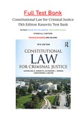 Constitutional Law for Criminal Justice 15th Edition Kanovitz Test Bank