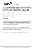 AQA Student responses with examiner commentary (based on SAM1) A-level Psychology 7182/3 Issues and Options in Psychology