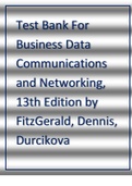 Test Bank For Business Data Communications and Networking, 13th Edition by FitzGerald, Dennis, Durcikova