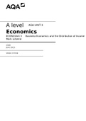 AQA A level Economics ECON3/Unit 3 Business Economics and the Distribution of Income Mark scheme