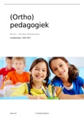 Uitgebreide samenvatting orthopedagogiek - OOGZORG