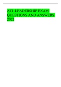 ATI  LEADERSHIP EXAM QUESTIONS AND ANSWERS 2022