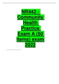 NR442 - Community Health Practice Exam A (50 Items)