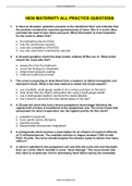 HESI MATERNITY ALL PRACTICE QUESTIONS LATEST 2021
