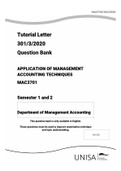 MAC3701 Semester 1 and 2 2021 Question bank (Application MGNT)