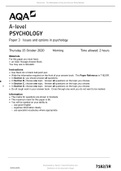 AQA A-level Psychology Paper 3 June 2020 Question Paper 