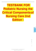  TESTBANK FOR Pediatric Nursing the Critical Components of Nursing Care 2nd Edition 