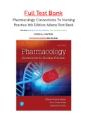 Pharmacology Connections To Nursing Practice 4th Edition Adams Test Bank