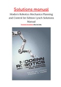 Modern Robotics Mechanics Planning and Control 1st Edition Lynch Solutions Manual
