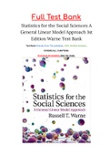 Statistics for the Social Sciences A General Linear Model Approach 1st Edition Warne Test Bank
