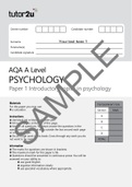 AQA A LEVEL PHYSCHOLOGY Paper 1 Introductory topics in phychology