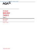 AQA A LEVEL BIOLOGY 7402/2 PAPER 2 MARK SCHEME