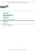 AQA A Level Geography 7037/2 Paper 2 June 2020 Mark Scheme MS