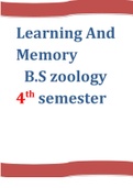 Learning and Memory (principles of psychology B.s zoology 4th semesterChap 7 n 8 notes)