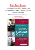 Pierson and Fairchild’s Principles and Techniques of Patient Care 6th Edition Fairchild Test Bank ISBN : 9780323445849