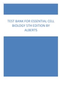 Test Bank for Essential Cell Biology 5th edition by Alberts Updated