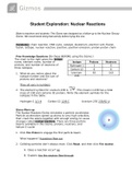 Gizmos Student Exploration: Nuclear Reactions| Answer Key| Grade A+