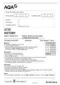 AQA GCSE HISTORY PAPER 2 SECTION A A 2020 QP