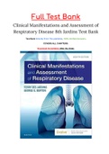 Clinical Manifestations and Assessment of Respiratory Disease 8th Jardins Test Bank ISBN: 9780323553698