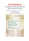 Foundations of Clinical Research 4th Edition Portney Test Bank