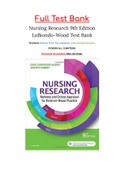 TEST BANK FOR NURSING RESEARCH METHODS AND CRITICAL APPRAISAL FOR EVIDENCE- BASED PRACTICE 9TH EDITION BY GERI LOBIONDO-WOOD, AND JUDITH HABER ISBN : 9780323431316