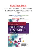 TEST BANK READING UNDERSTANDING & APPLYING NURSING RESEARCH 6TH FAIN ISBN: 9781719641821