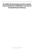 Nurs6003-Week 9 Assignment with complete solution(2020-2021);NURS 6003: Transition to Graduate Study for Nursing