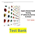 Neeb's Mental Health Nursing 5th edition by Gorman and Anwar TEST BANK 