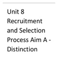 Unit 8 Recruitment and Selection Process Aim A - Distinction